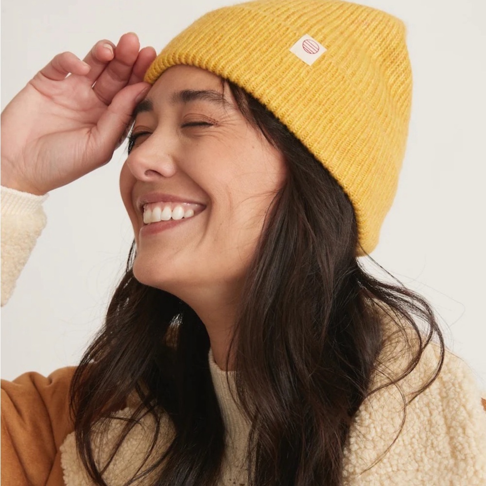 Marine Layer Porter Knit Beanie Ochre